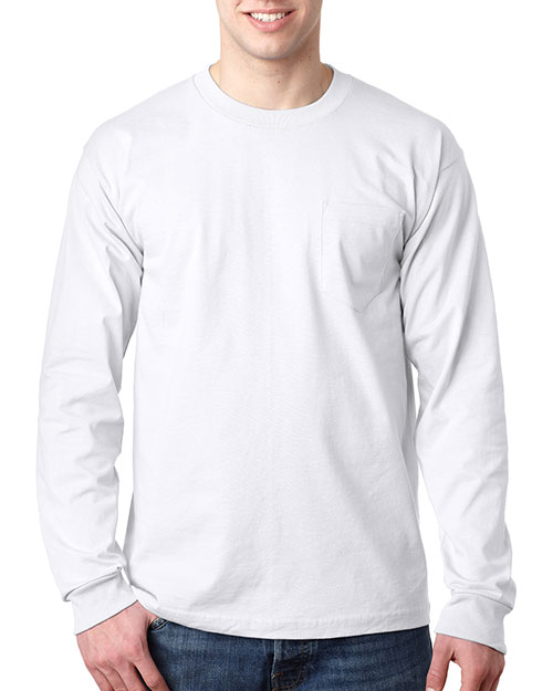 Bayside 8100 Men Long-Sleeve Tee With Pocket | GotApparel.com