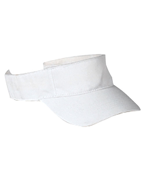 Big Accessories BX006 Cotton Twill Visor - White - Os