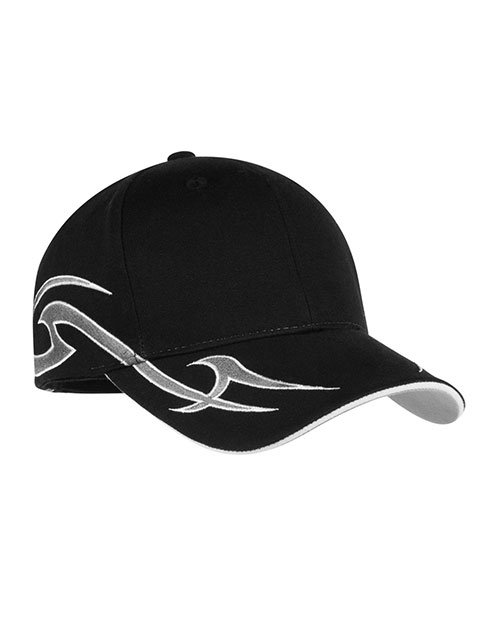 Port Authority C878 Men Racing Cap with Sickle Flames at GotApparel