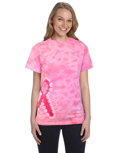 Tie-Dye CD1150 Pink Ribbon T-Shirt at GotApparel
