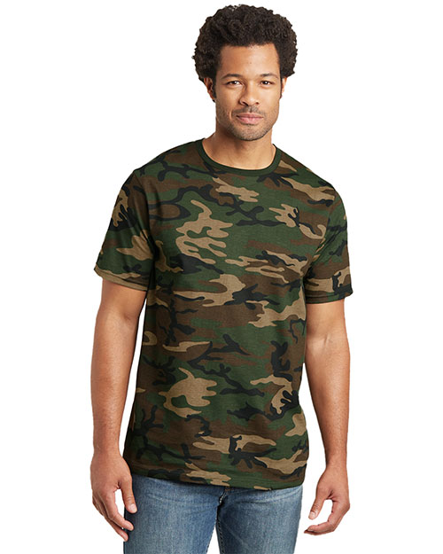 District Made DT104C Men Perfect Weight Camo Crew Tee at GotApparel