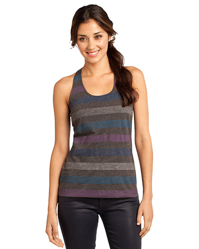 District DT229 Women Reverse Striped Scrunched Back Tank at GotApparel
