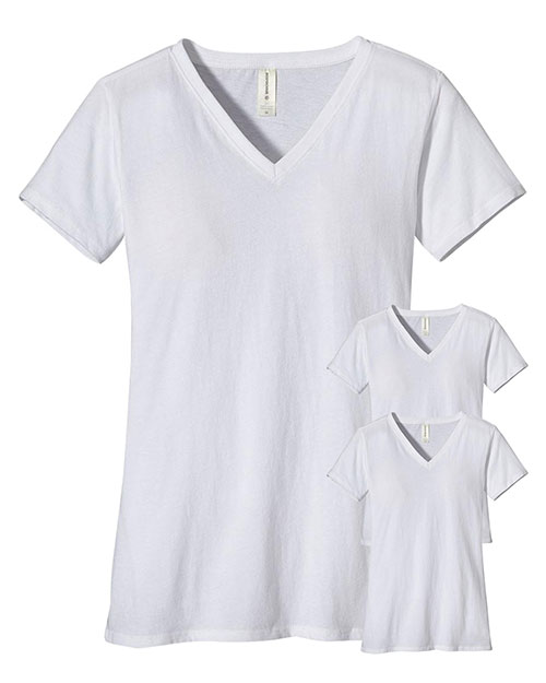 Custom Embroidered Econscious EC3052 Women 4.4 Oz. 100% Organic Cotton Short-Sleeve V-Neck T-Shirt 3-Pack at GotApparel