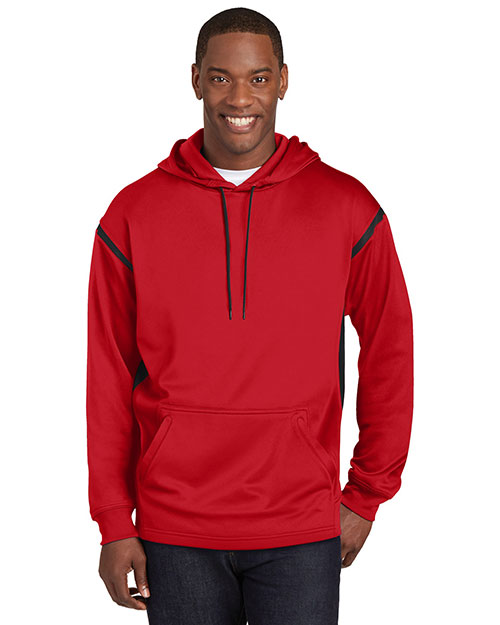 Sport-Tek® F246 Men Tech Fleece Colorblock Hooded Sweatshirt at GotApparel