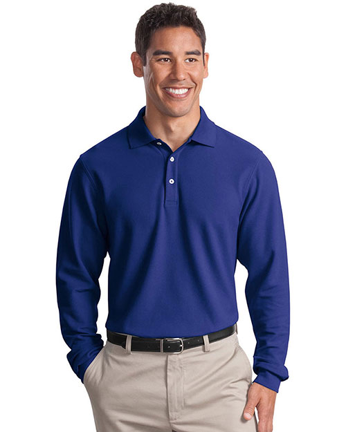Port Authority TLK800LS Men Tall Long-Sleeve Ezcotton  Pique Polo at GotApparel