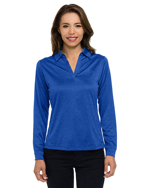Tri-Mountain KL209LS Women heather jersey long sleeve polo at GotApparel