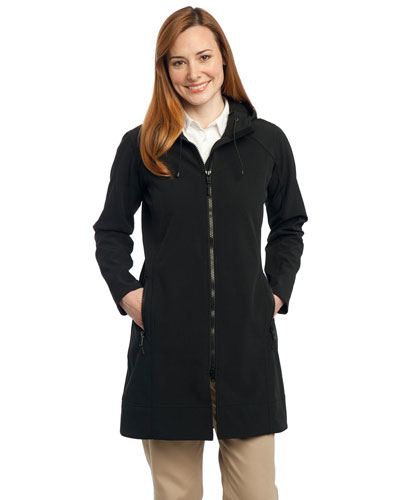 Port Authority L306 Women Long Textured Hooded Soft Shell Jacket at GotApparel