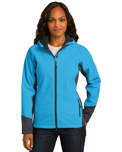 Port Authority L319 Women Vertical Hooded Soft Shell Jacket at GotApparel