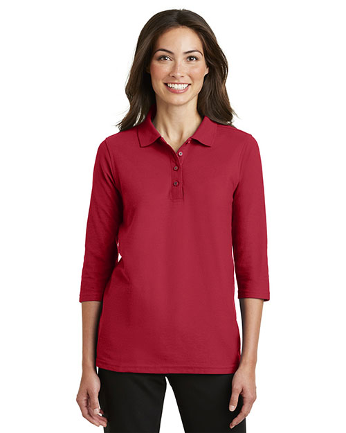 Port Authority L562 Women Silk Touch 3/4-Sleeve Polo at GotApparel