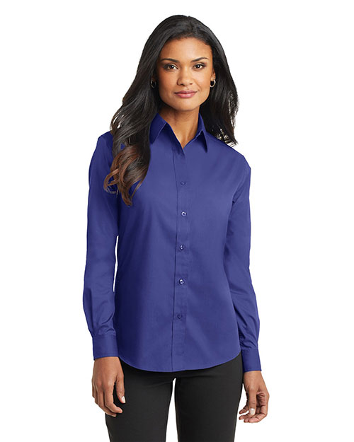 Port Authority L632 Women Long-Sleeve Value Poplin Shirt at GotApparel
