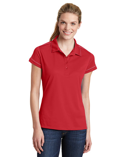 Sport-Tek® LST659 Women Contrast Stitch Micro Pique Sportwick Polo at GotApparel