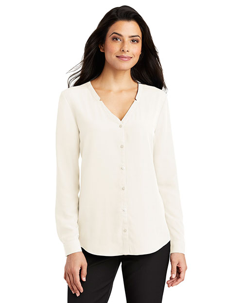 Port Authority LW700 Ladies 4.1 oz Long Sleeve Button-Front Blouse at GotApparel