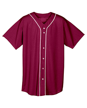A4 N4184 Men Short-Sleeve Full Button Baseball Top at GotApparel