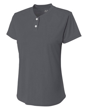 A4 NG3143 Girls TwoButton Henley at GotApparel