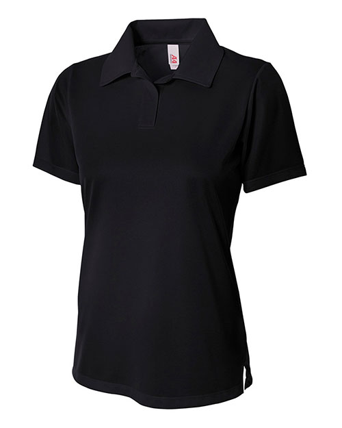 A4 Drop Ship NW3265 Women Textured Polo Shirt With Johnny Collar at GotApparel