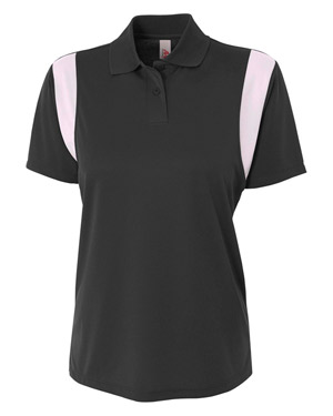 A4 NW3266 Women Color Block Polo with Knit Collar at GotApparel