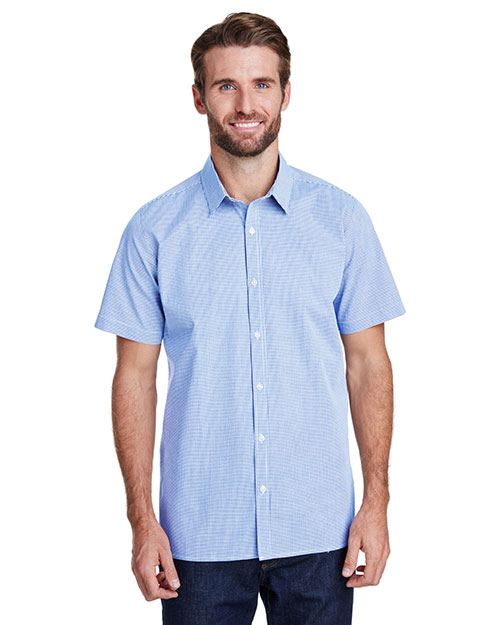 Artisan Collection by Reprime RP221 Mens 3.7 oz Microcheck Gingham Short-Sleeve Cotton Shirt at GotApparel