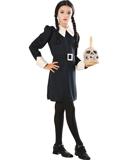 Halloween Costumes RU882631MD Girls Addams Fam Wednesday Child Md at GotApparel