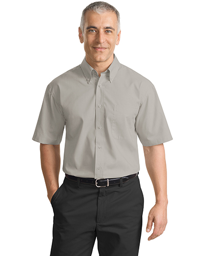 Port Authority S633 Men Short-Sleeve Value Poplin Shirt at GotApparel