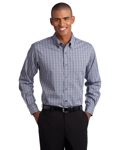 Port Authority S642 Men Tattersall Easy Care Shirt at GotApparel