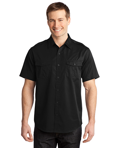 Port Authority S648 Men Stain-Resistant Short-Sleeve Twill Shirt at GotApparel
