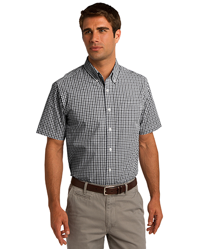 Port Authority S655 Men Short-Sleeve Gingham Easy Care Shirt at GotApparel