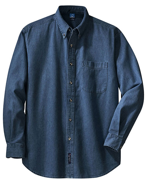Port & Company SP10 Men Long-Sleeve Value Denim Shirt at GotApparel
