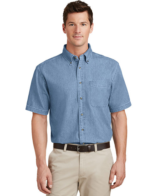 Port & Company SP11 Men Short-Sleeve Value Denim Shirt at GotApparel