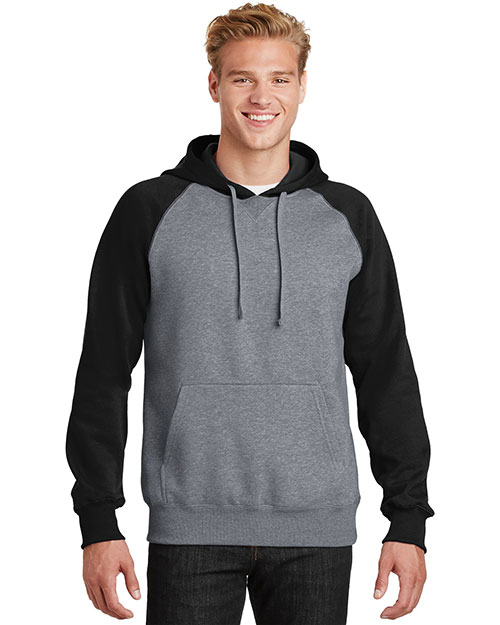 Sport-Tek® ST267 Men Raglan Colorblock Pullover Hooded Sweatshirt at GotApparel