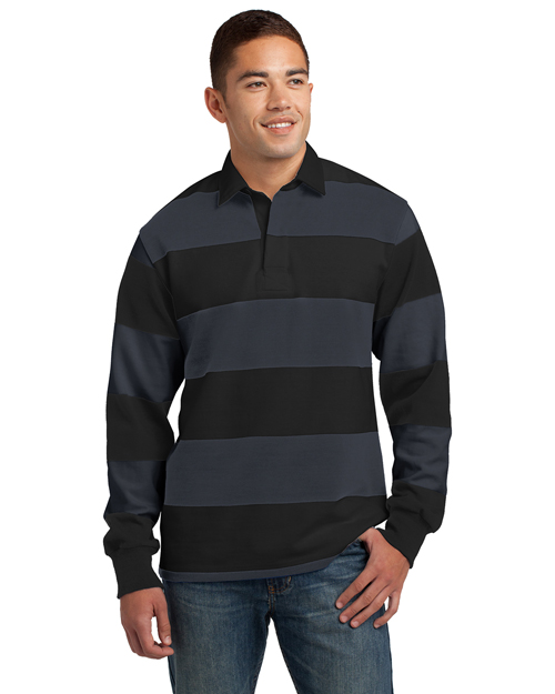 Sport-Tek® ST301 Men   Classic Long-Sleeve Rugby Polo at GotApparel