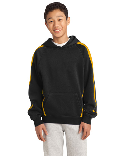 Sport-Tek® YST265 Boys Sleeve Stripe Pullover Hooded Sweatshirt at GotApparel