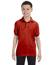 Hanes 054Y Boys 5.2 Oz. 50/50 Comfort Blend Eco Smart Jersey Knit Polo at GotApparel