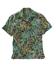 Edwards 1032 Men Tropical Leaf Camp Shirt at GotApparel