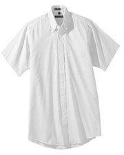 Edwards 1925 Men Button-Down Collar Short-Sleeve Pinpoint Oxford Dress Shirt at GotApparel