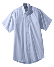 Edwards 1925 Men Button-Down Collar Short-Sleeve Pinpoint Oxford Dress Shirt at GotApparel