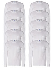 Gildan G241 Men Ultra Cotton 6 Oz. Long-Sleeve Pocket T-Shirt 10-Pack at GotApparel