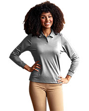 Vansport 2604 Women 's  Omega Long Sleeve Solid Mesh Tech Polo at GotApparel