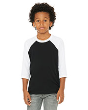 Bella + Canvas 3200Y Boys 3/4-Sleeve Baseball T-Shirt at GotApparel