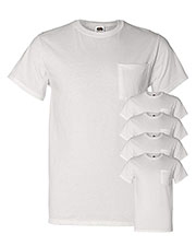 Fruit Of The Loom 3931P Men 5 Oz. 100% Heavy Cotton Hd Pocket T-Shirt 5-Pack at GotApparel