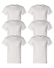 Fruit Of The Loom 3931P Men 5 Oz. 100% Heavy Cotton Hd Pocket T-Shirt 6-Pack at GotApparel