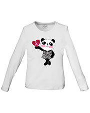 Cherokee Workwear 4709 Women "little Miss Panda" Long-Sleeve Knit Tee at GotApparel