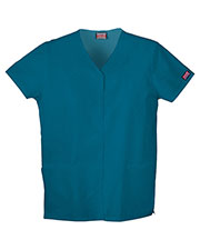 Cherokee Workwear 4770 Women Snap Front V-Neck Top at GotApparel
