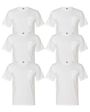 Bayside 5070 Men Short-Sleeve Tee With Pocket 6-Pack at GotApparel