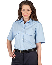 Edwards 5212 Women Traditional Collar Navigator Poplin Short-Sleeve Shirt at GotApparel
