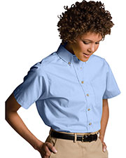 Edwards 5230 Women Button-Down Collar Poplin Short-Sleeve Shirt at GotApparel