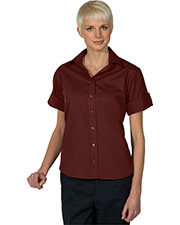 Edwards 5245 Women Matching Buttons Poplin Short-Sleeve Shirt at GotApparel