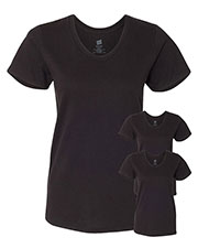 Hanes 5780 Women 5.2 Oz. Comfort Soft V-Neck Cotton T-Shirt 3-Pack at GotApparel