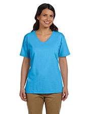 Hanes 5780 Women 5.2 Oz. Comfort Soft V-Neck Cotton T-Shirt at GotApparel