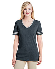 Jerzees 602WVR Women 4.5 oz. TRI-BLEND Varsity V-Neck T-Shirt at GotApparel
