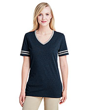 Jerzees 602WVR Women 4.5 oz. TRI-BLEND Varsity V-Neck T-Shirt at GotApparel